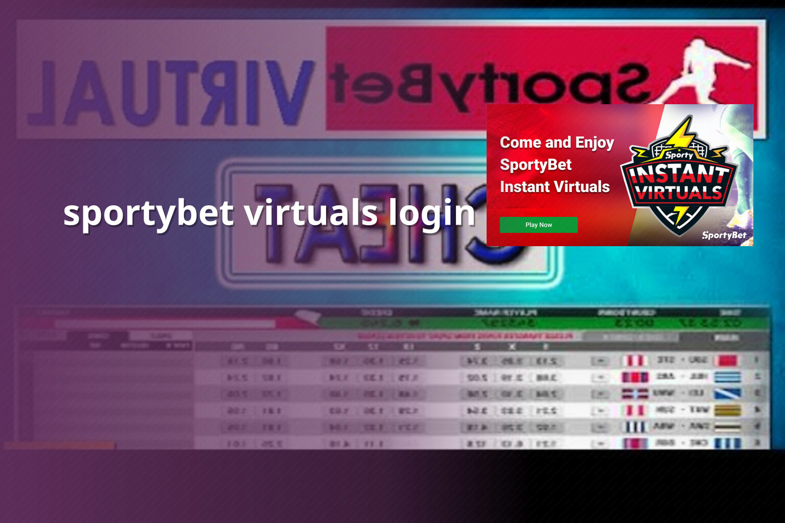 sportybet virtuals login - gaming_brand