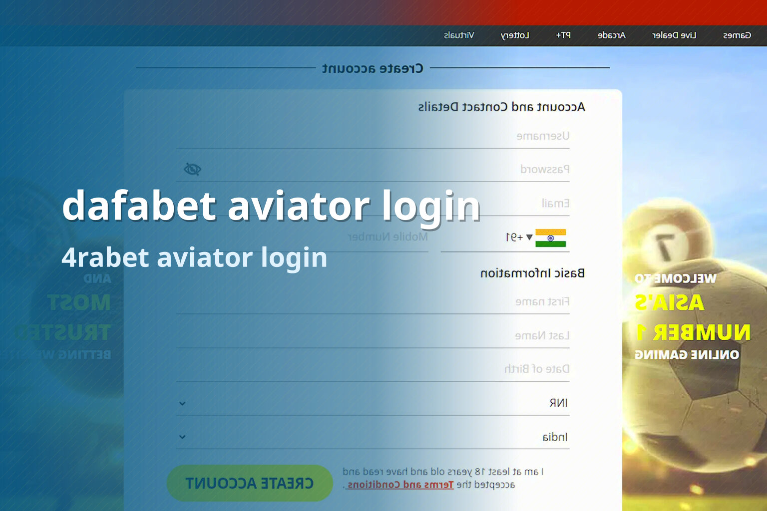 dafabet aviator login 4rabet aviator login