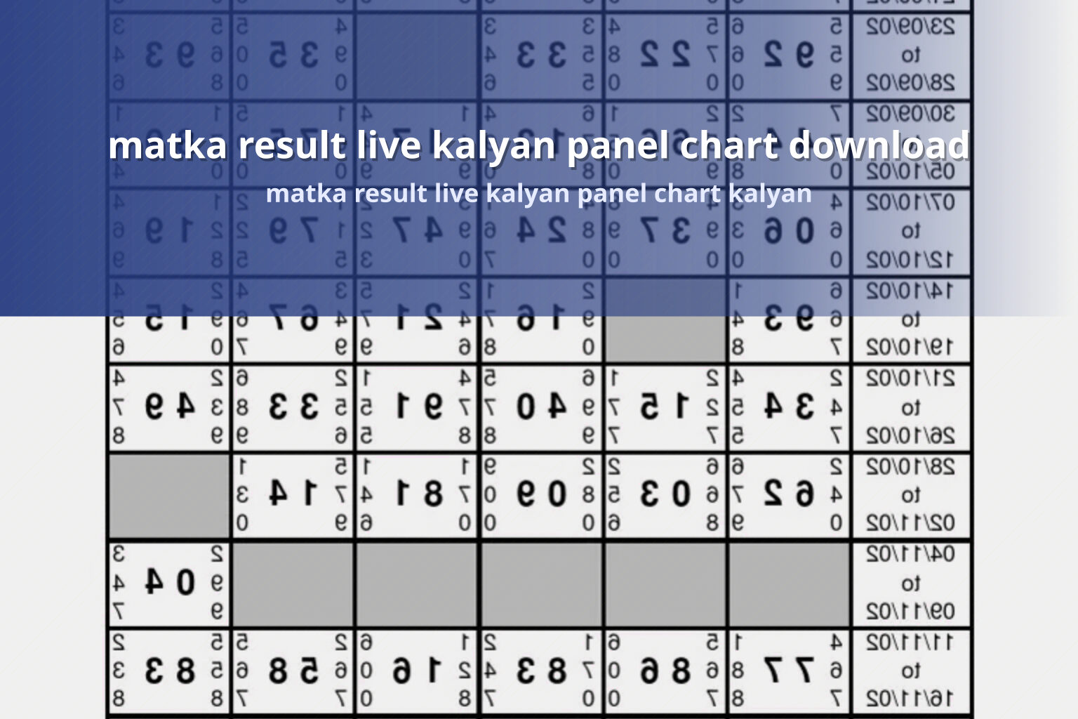 matka result live kalyan panel chart download matka result live kalyan panel chart kalyan