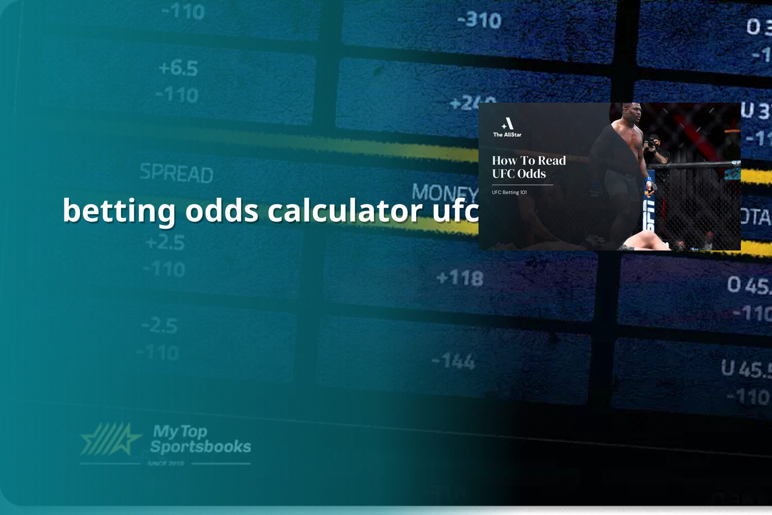 betting odds calculator ufc - การพนัน