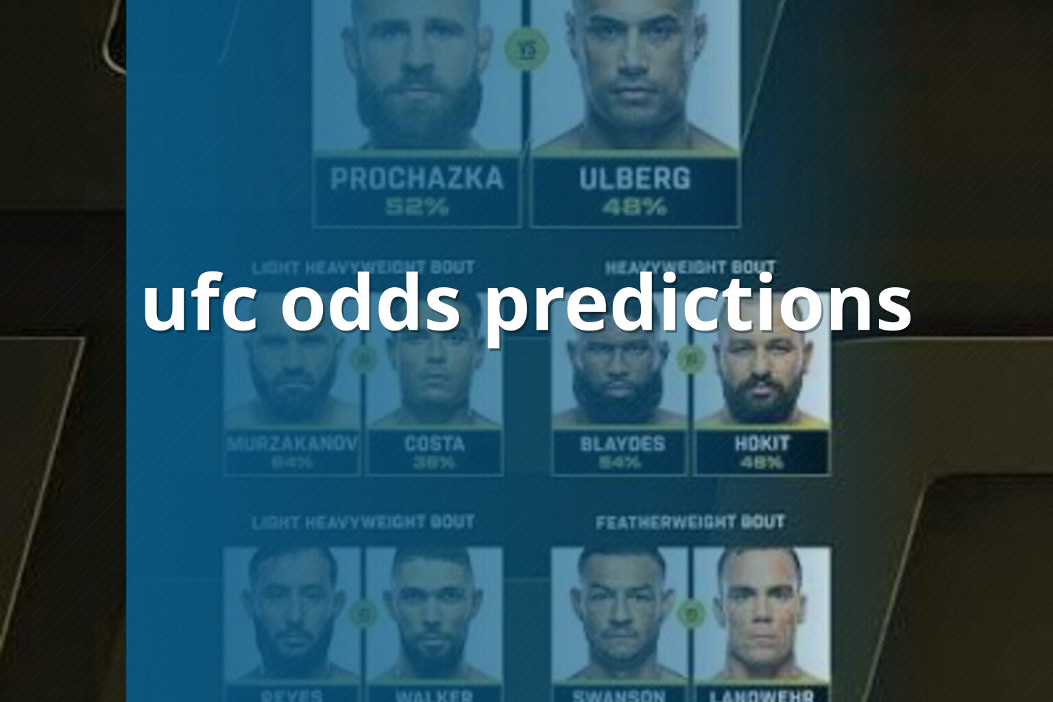 ufc odds predictions - sportsbook