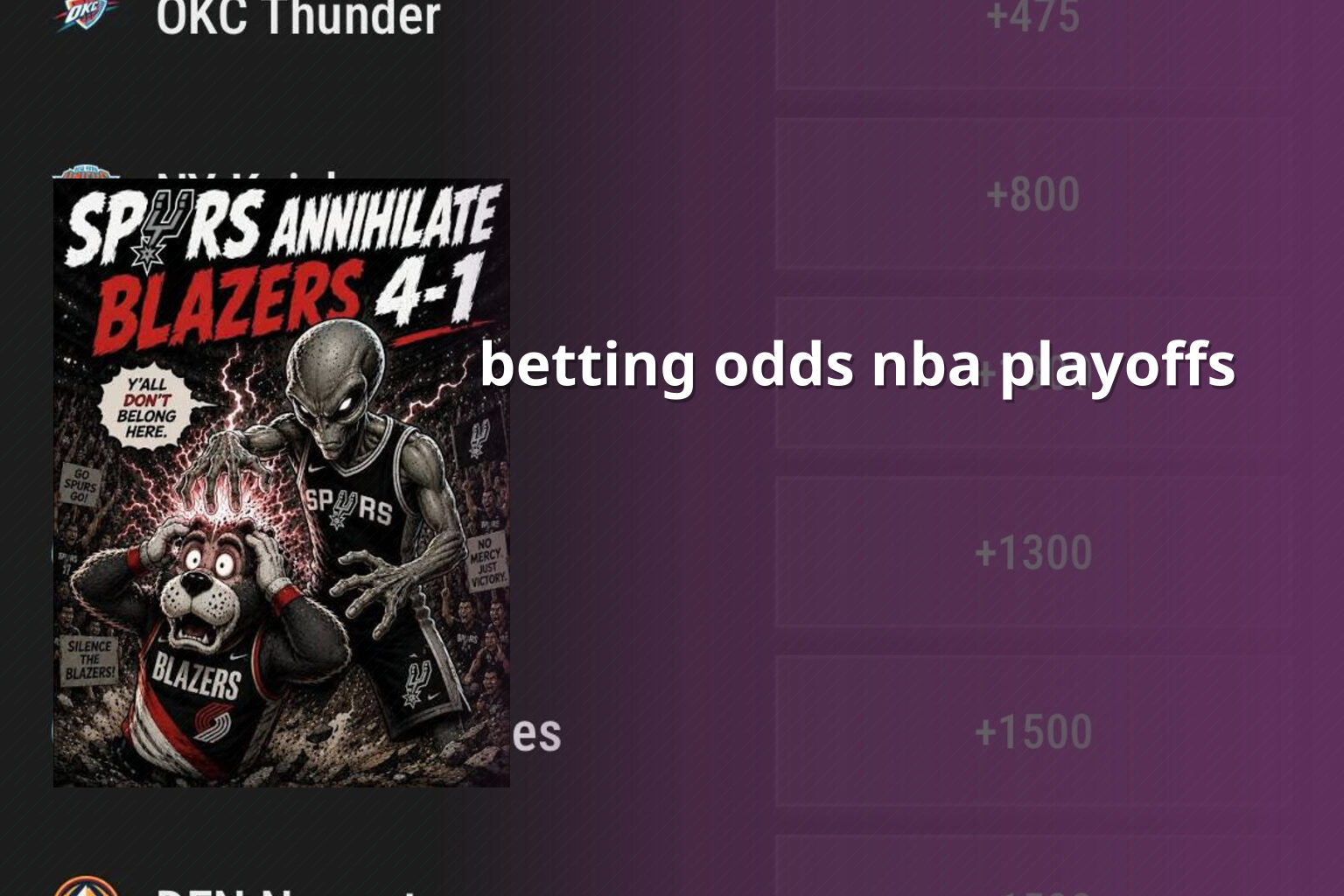 betting odds nba playoffs - sportsbook