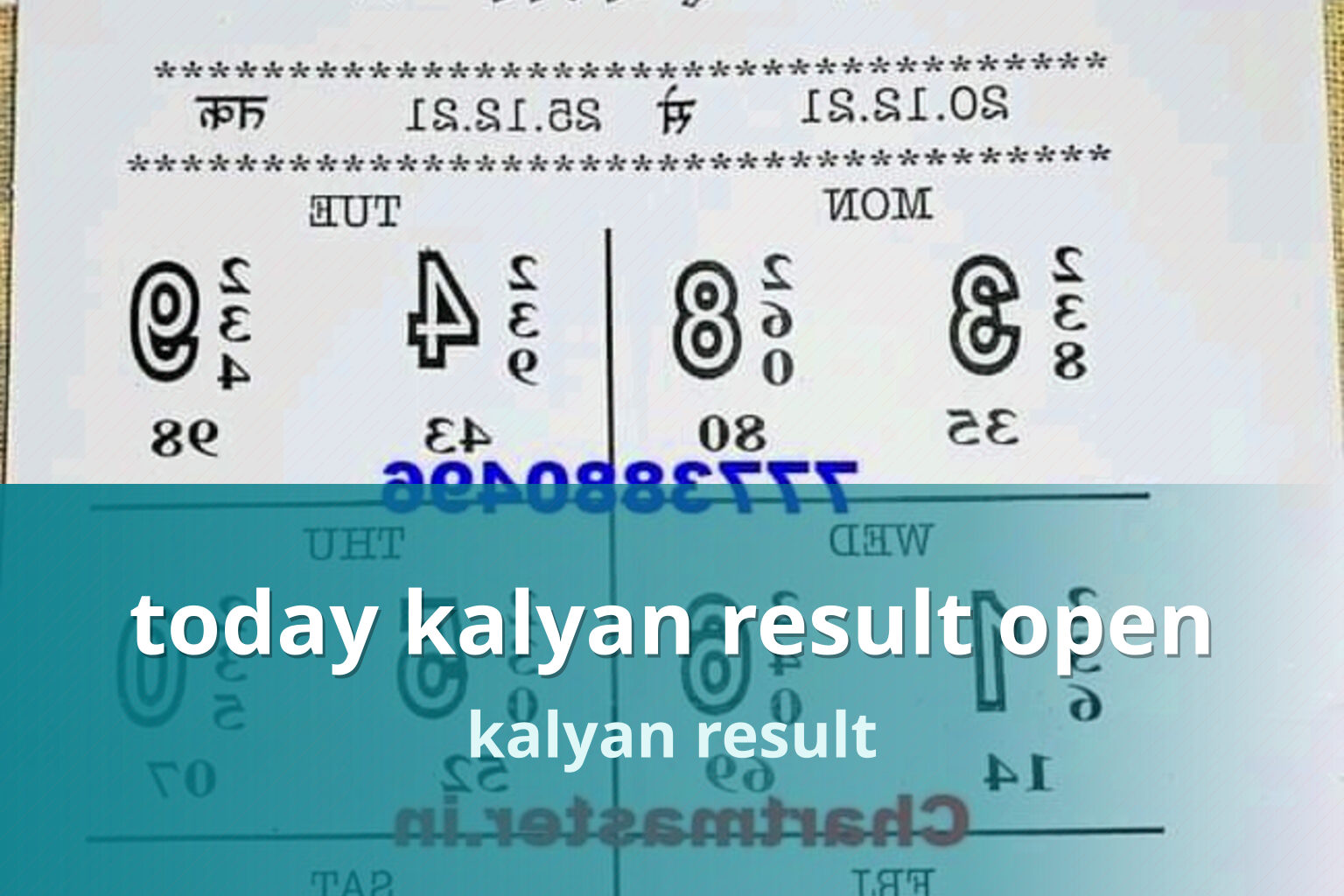 today kalyan result open - matka_satta