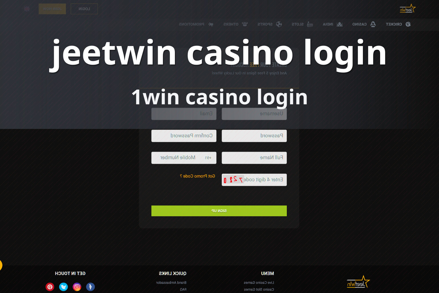 jeetwin casino login 1win casino login