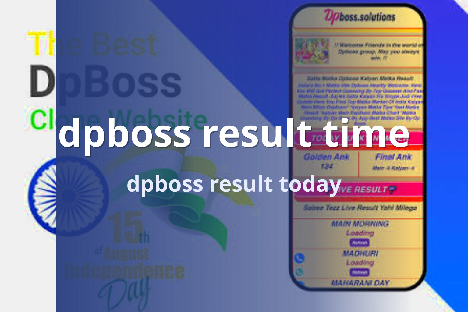 dpboss result time dpboss result today