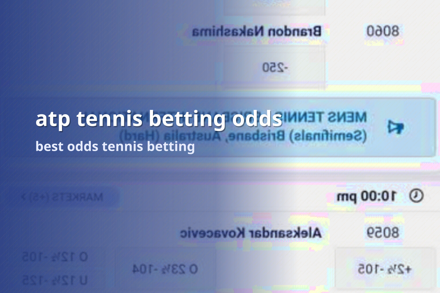 atp tennis betting odds - การพนัน