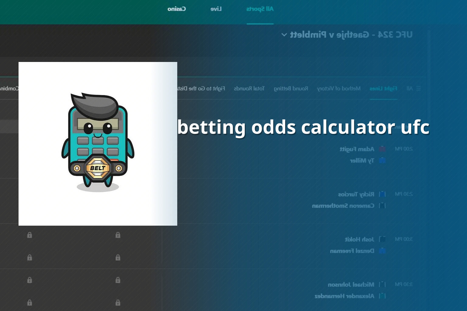 betting odds calculator ufc - การพนัน