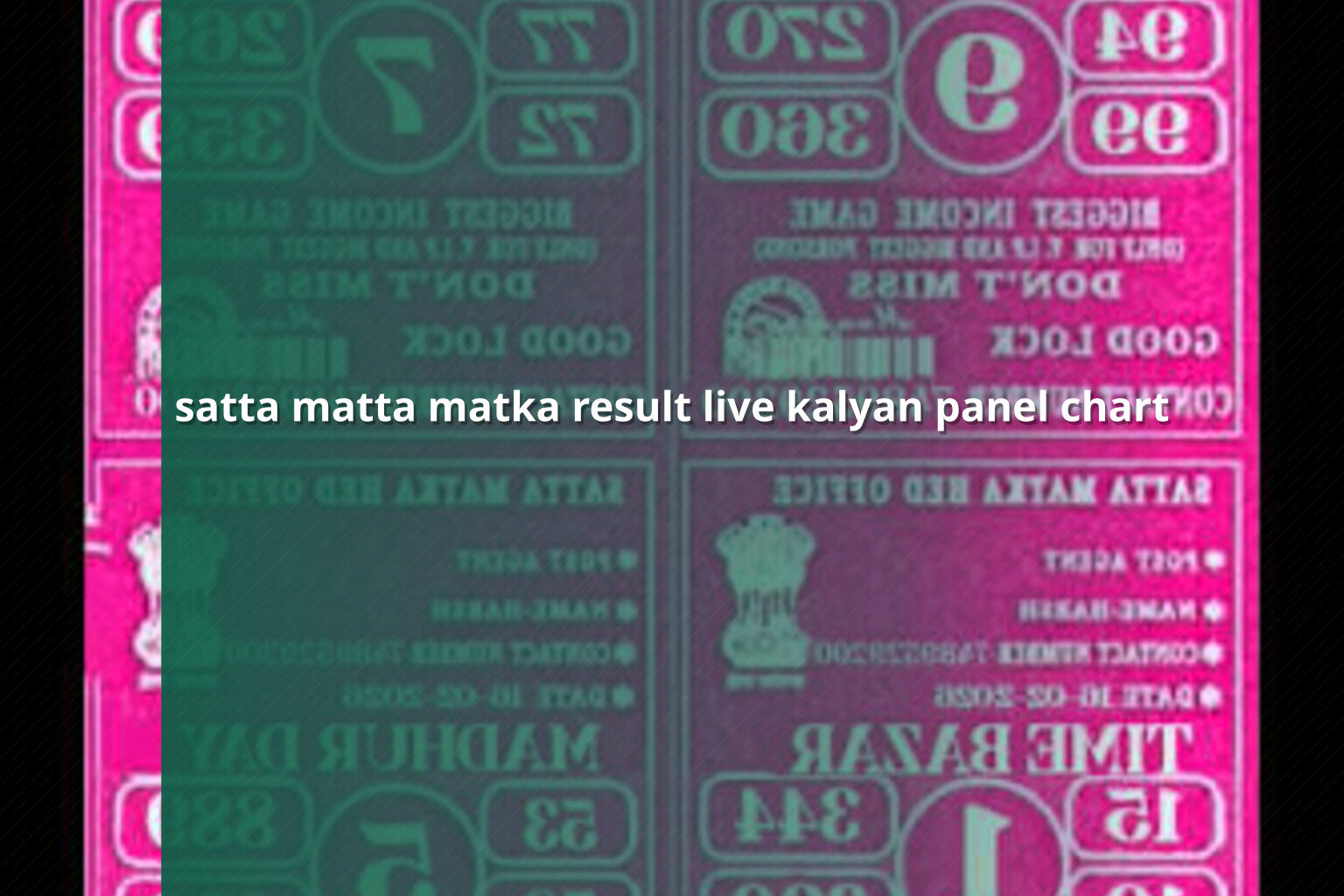 satta matta matka result live kalyan panel chart - matka_satta