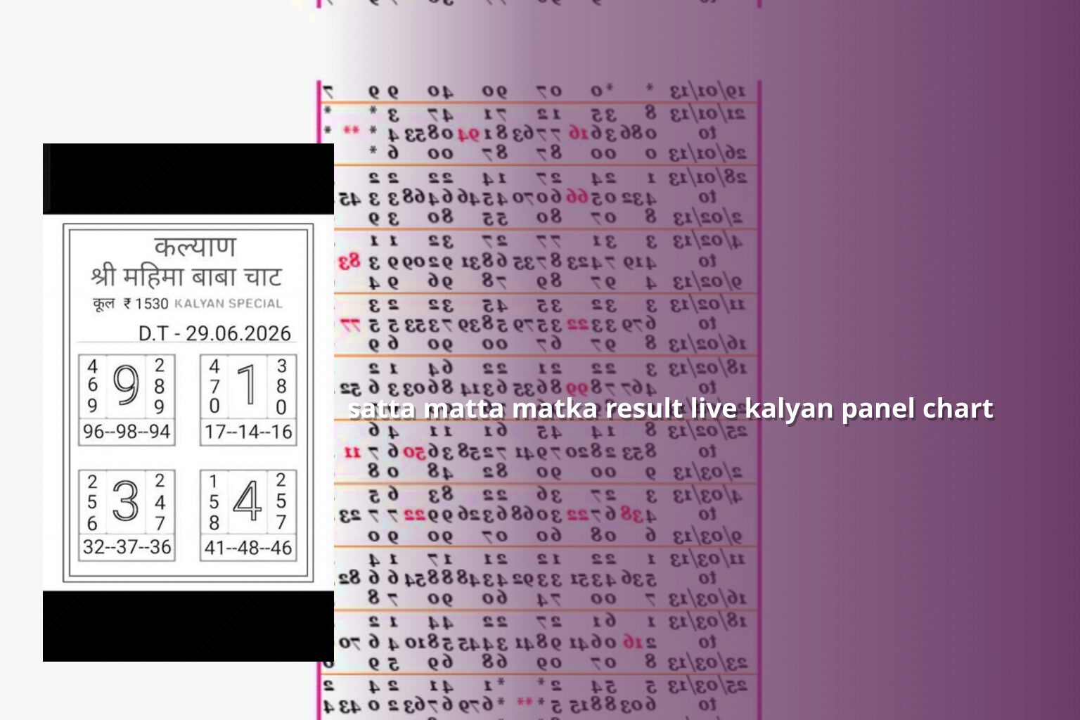 satta matta matka result live kalyan panel chart - matka_satta