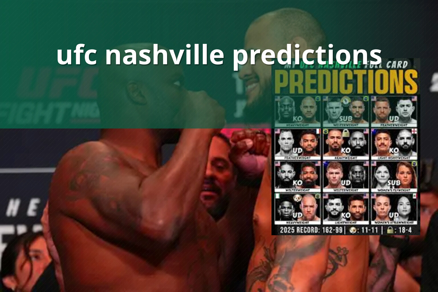 ufc nashville predictions - sportsbook