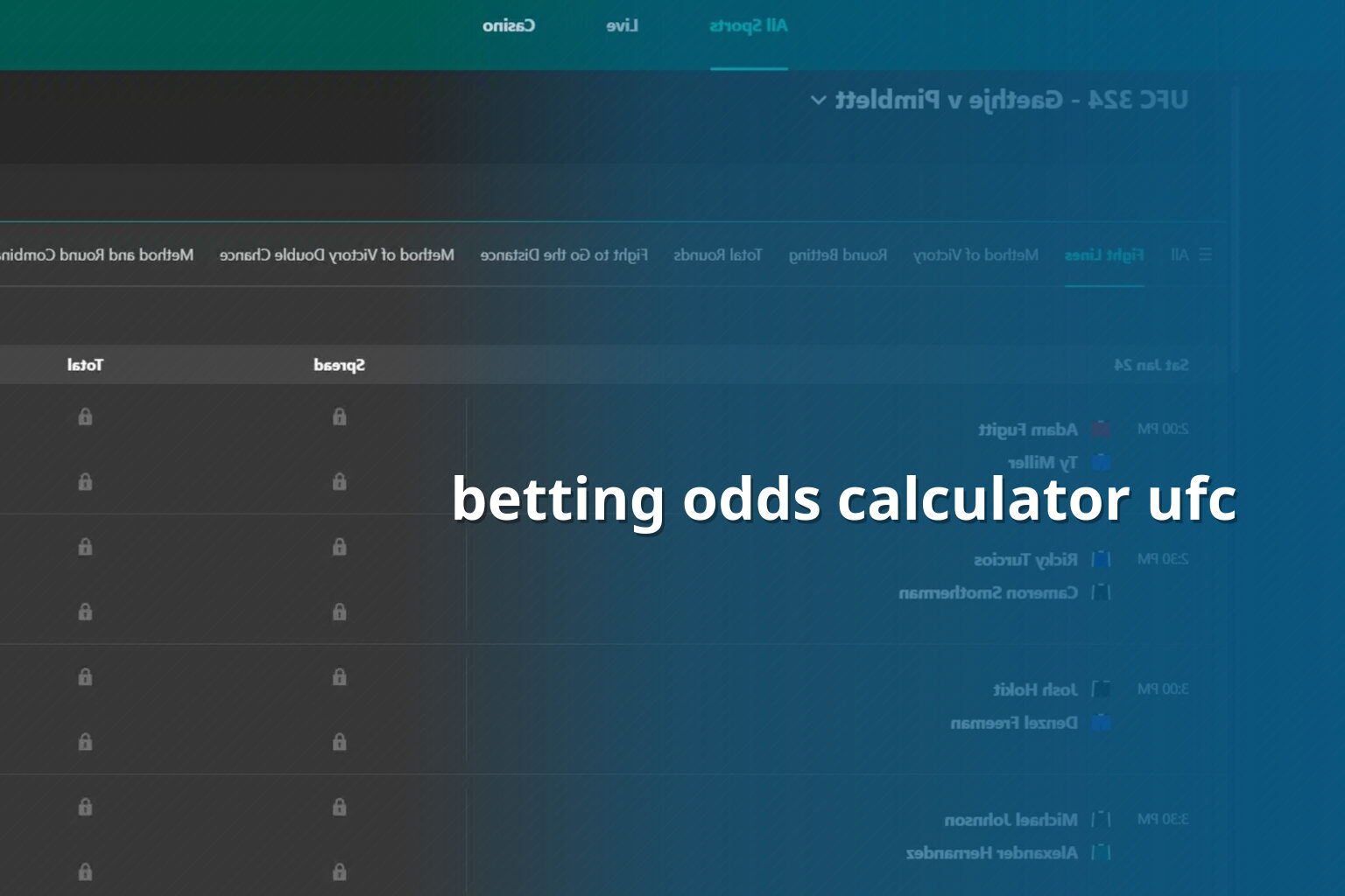betting odds calculator ufc - การพนัน