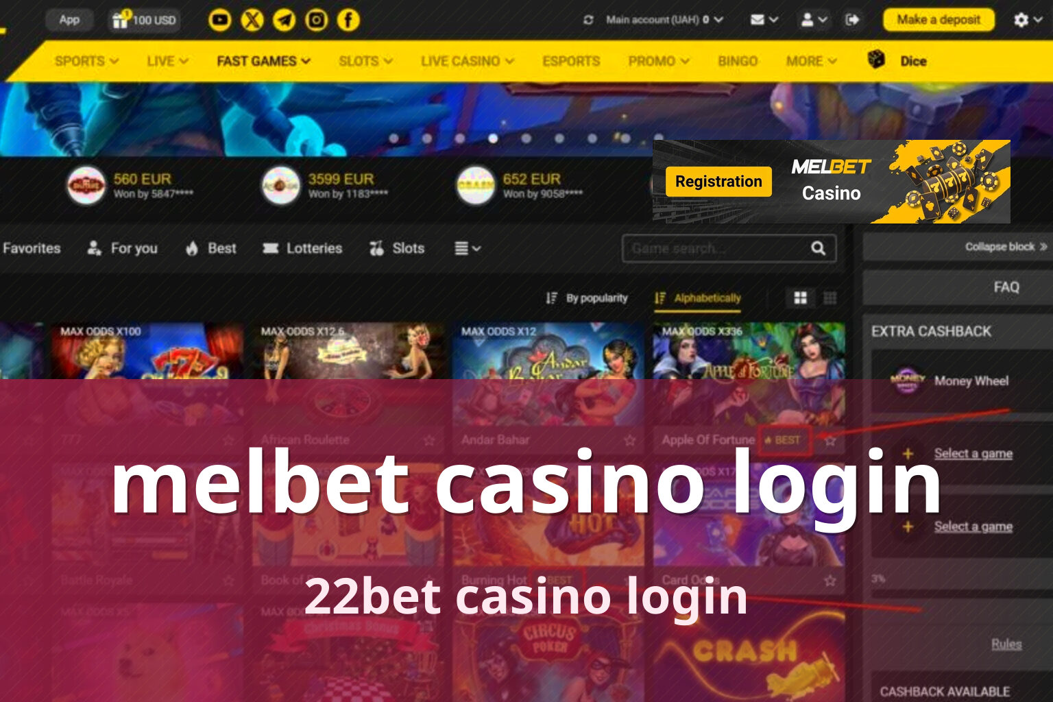 melbet casino login 22bet casino login