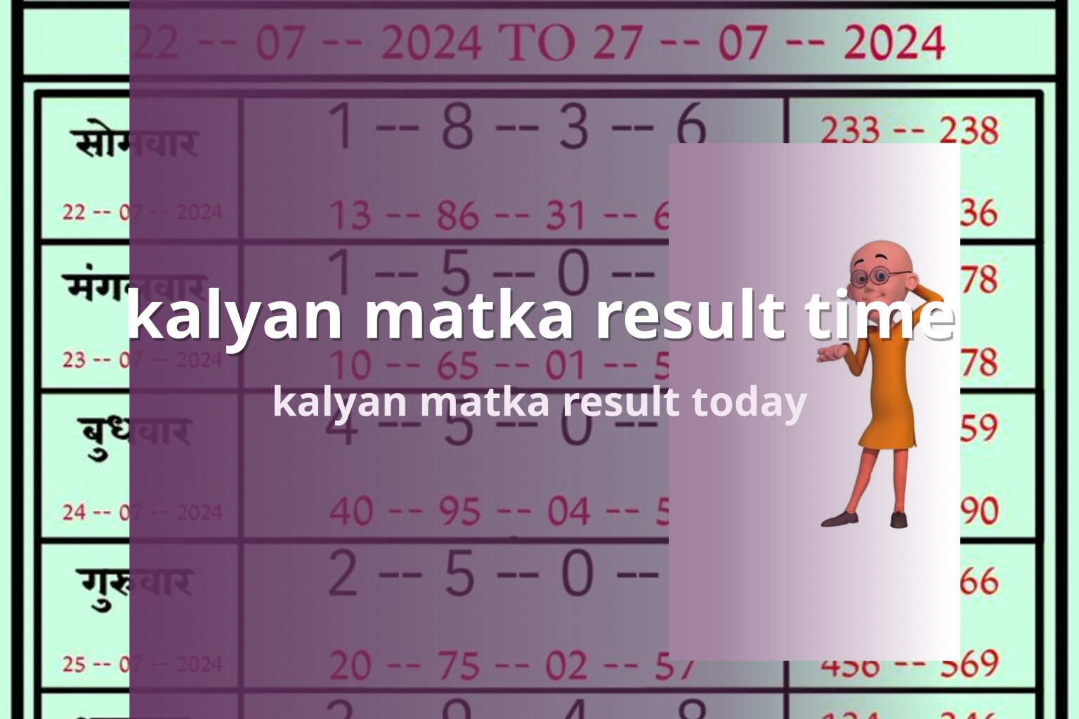 kalyan matka result time kalyan matka result today
