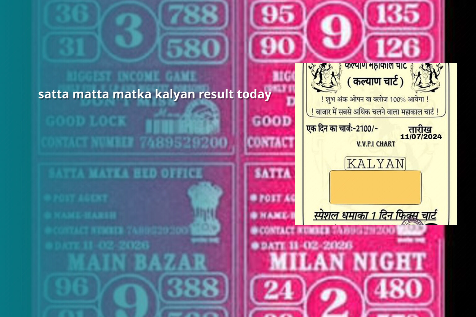 satta matta matka kalyan result today - matka_satta