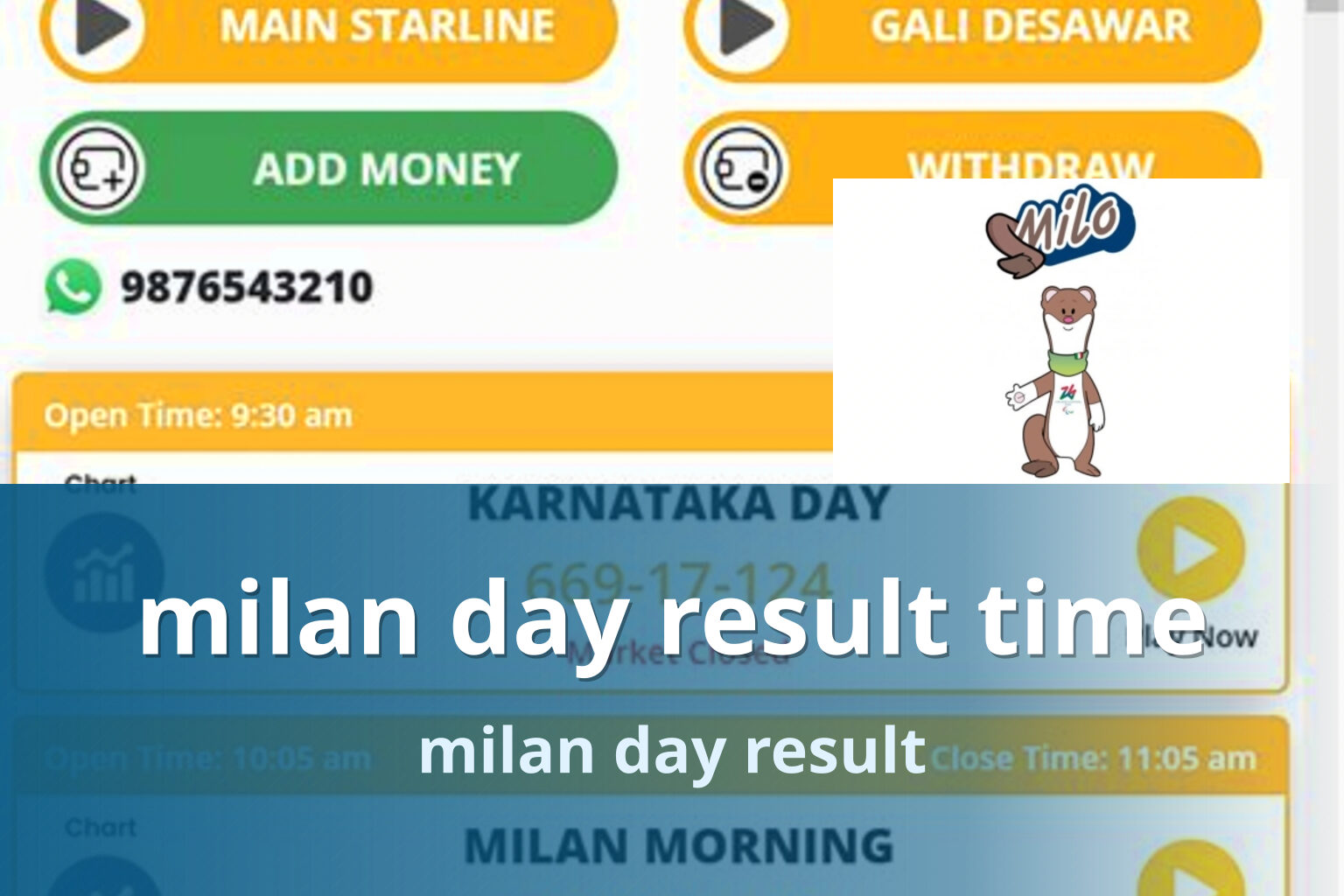 milan day result time milan day result