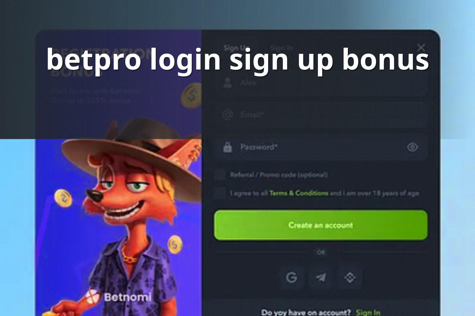 betpro login sign up bonus - gaming_brand