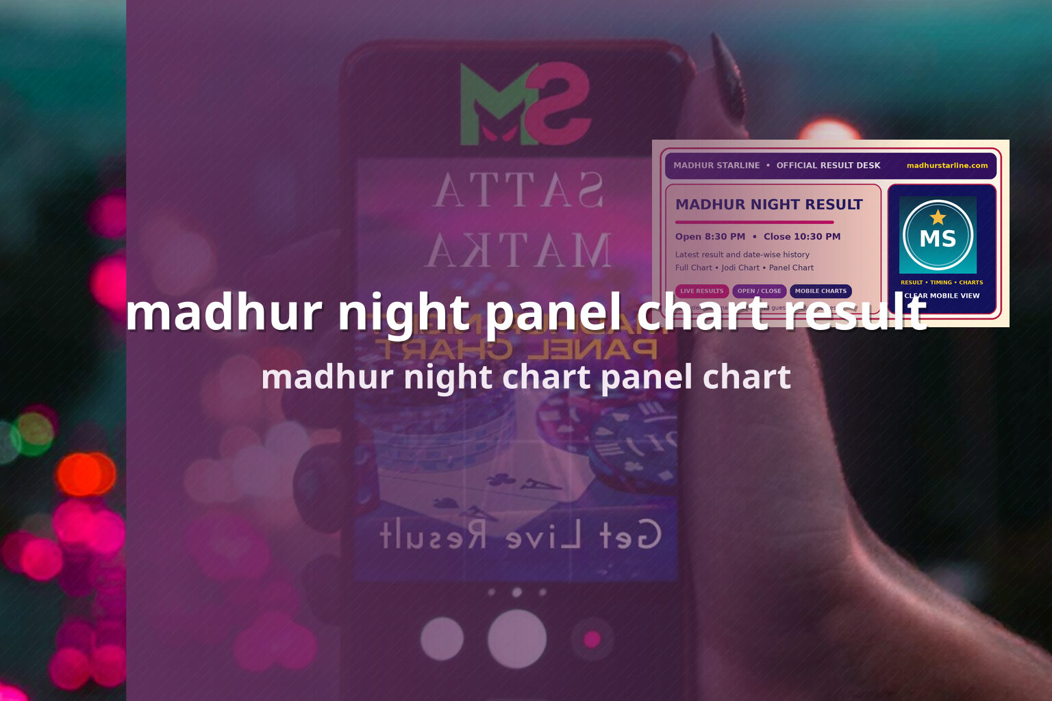 madhur night panel chart result - slots